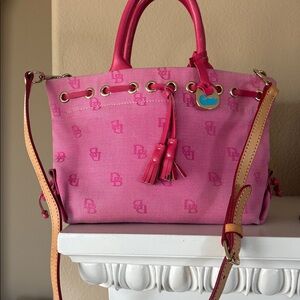 Gorgeous , vintage Dooney & Bourke Pink Satchel with Tassel